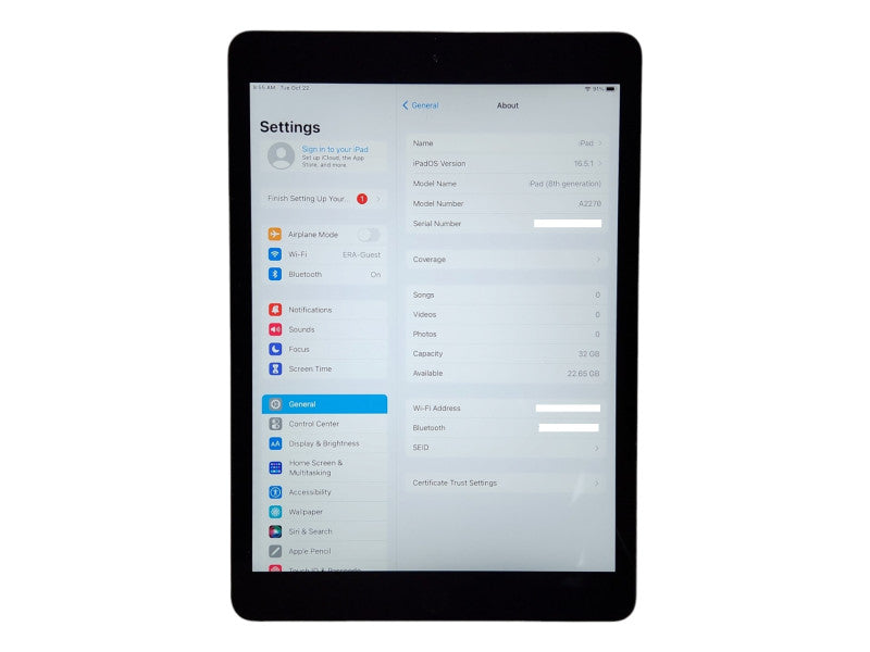Apple iPad 8th Gen 32GB (A2270), Unlocked
