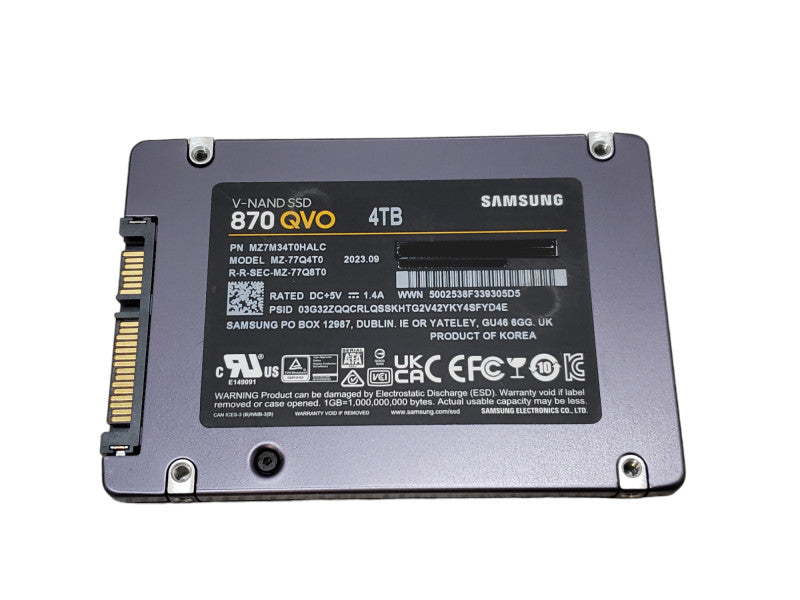 4TB SATA 2.5" Samsung 870 QVO 7mm Laptop SSD +