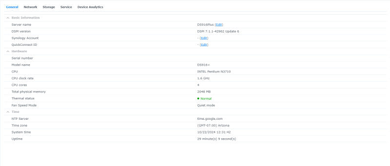 Synology DS916+ DiskStation 4-Bay w/ 4x 3TB HDDs, No PSU