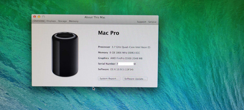 Apple Mac Pro A1481 Intel Xeon E5-1620v2 3.7GHz, 8GB RAM, 500GB SSD _
