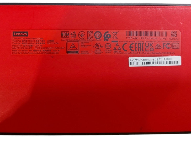 Lenovo ThinkPad USB-C Dock LDA-KP with Genuine Lenovo 135W Power Adapter