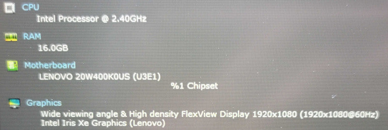 Lenovo ThinkPad T15 Gen 2| i5 - 1135G7| 16GB DDR4| NO SSD, FOR PARTS/REPAIR β Lap200