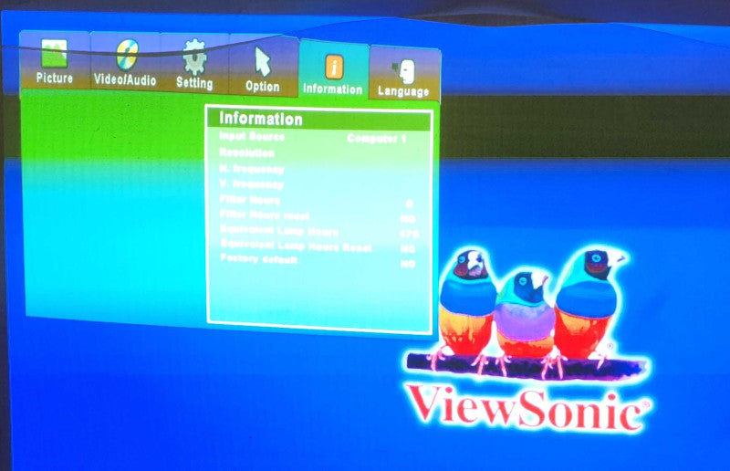 ViewSonic Pro8300 DLP Projector, Lamp hour: 476hrs