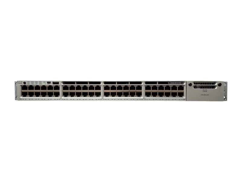 Cisco WS-C3850-48F-S 48-Port Gigabit PoE+ Switch, 1x 1100W PSU