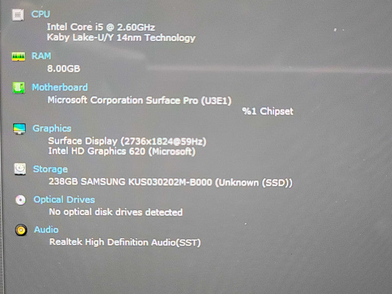 Microsoft Surface Pro (5th Gen) | i5-7300U| 8GB RAM| 256GB SSD w/ Dock β BudLap