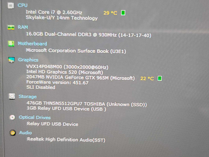 Microsoft Surface Book | i7-6600U| 16GB RAM| GTX 965M| 512GB SSD , no adapter β BudLap
