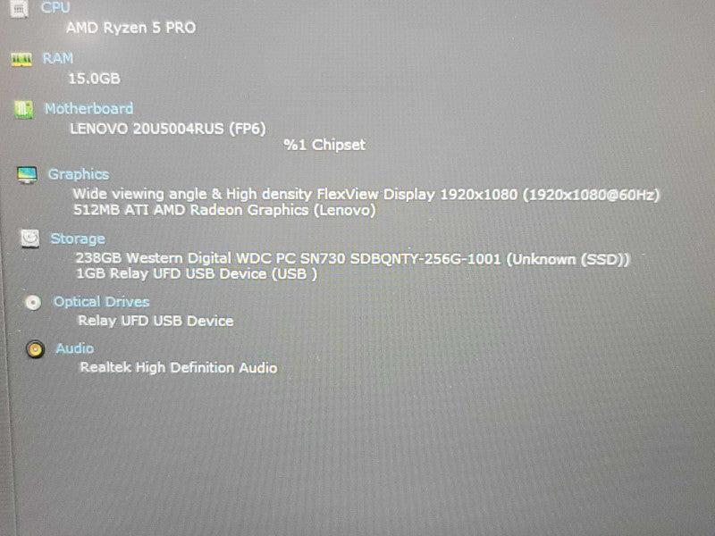 Lenovo ThinkPad L14| Ryzen 5 PRO 4650U| 16GB DDR4| 256GB SSD READ β Lap200