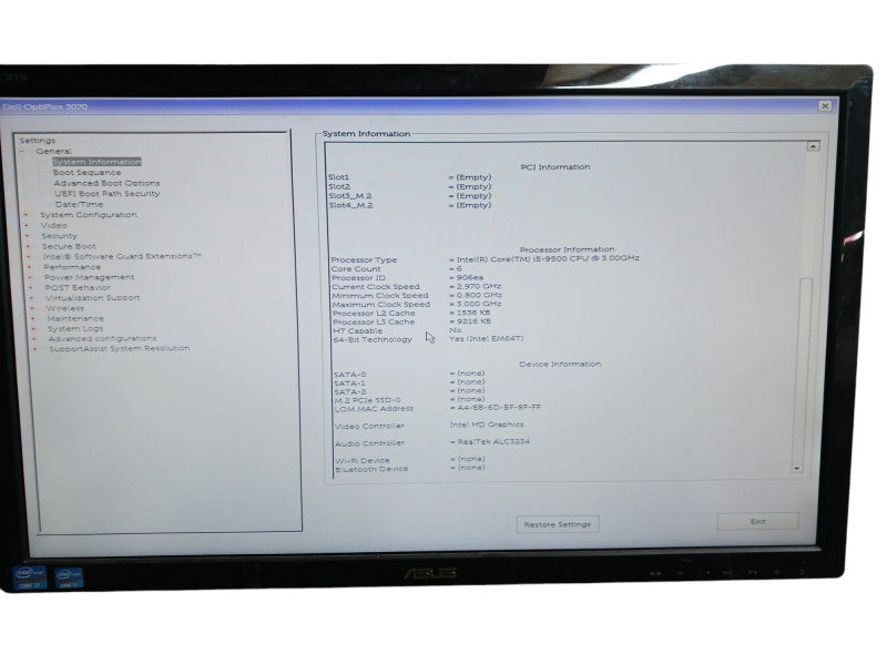 Dell OptiPlex 3070 SFF Intel Core i5-9500 8GB DDR4