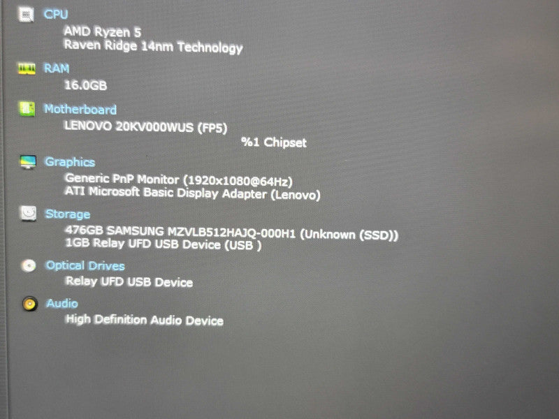 Lenovo ThinkPad E585| Ryzen 5 2500U 16GB DDR4| 512GB M.2 SSD | READ   β BudLap
