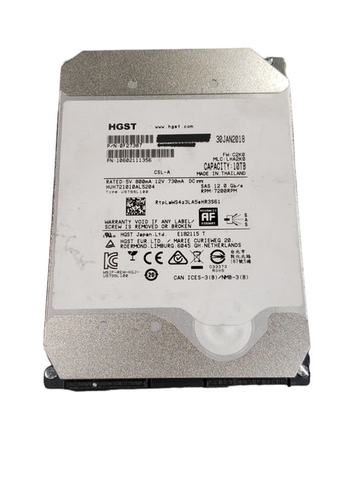 10TB SAS 3.5" HGST 7.2K 12Gb/s HDD Q+