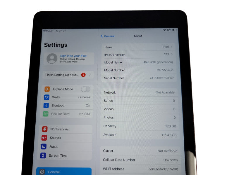 Apple iPad 6th Gen - 128GB - Gray (
