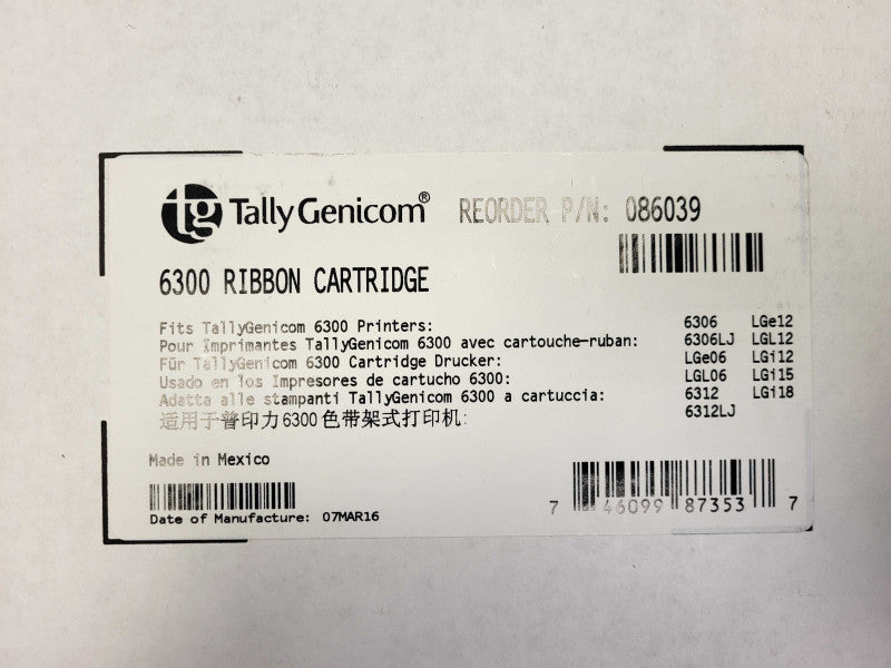 Brand new TallyGenicom 6300 Ribon Cartridge 086039 READ Q$