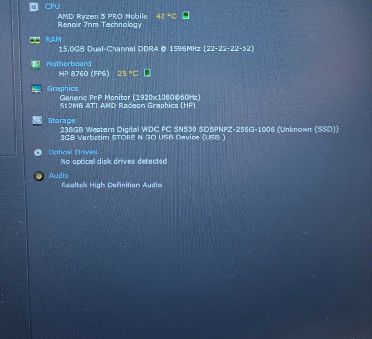 HP EliteBook 855 G7 AMD Ryzen 5 PRO-4650U@2.1Gh RADEON GPU 16GB RAM 256GB SSD  Lap200