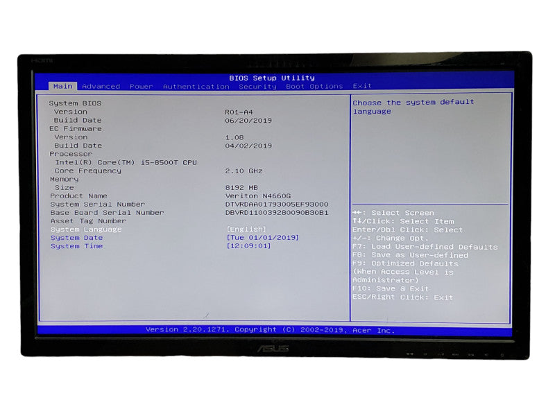 Acer Veriton N4660G Mini Desktop PC i5-8500T 8GB RAM DDR4 (READ) Q
