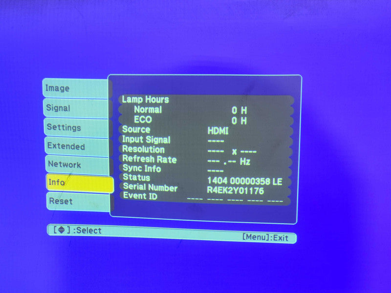 Epson Powerlite 93+, H382F XGA 3LCD, HDMI Projector, Lamp Hour: 0Hrs