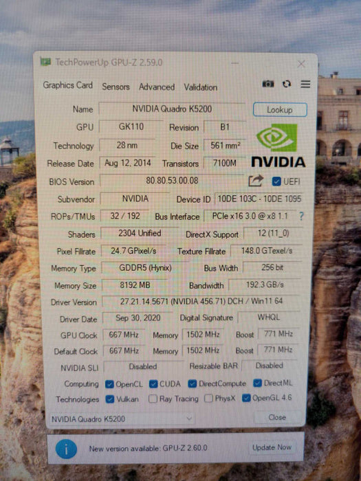 NVIDIA QUADRO K5200 8GB PCI-E %