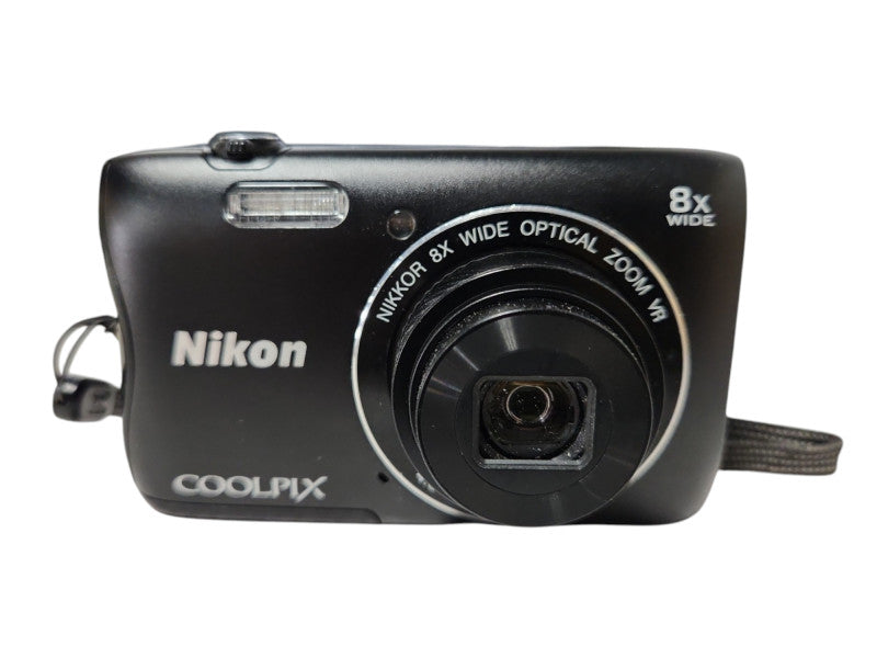 Nikon COOLPIX S3700 Black 8x Zoom 20.1MP Compact Digital Camera w/ Battery