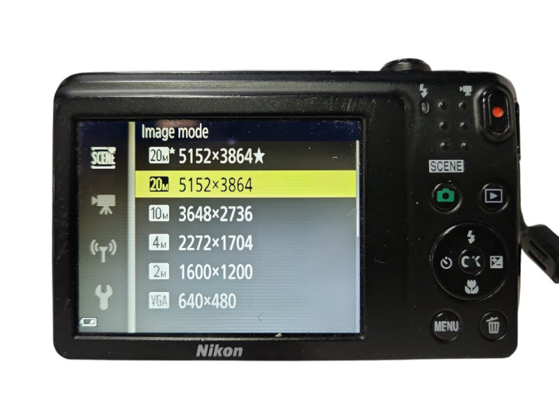 Nikon COOLPIX S3700 Black 8x Zoom 20.1MP Compact Digital Camera w/ Battery
