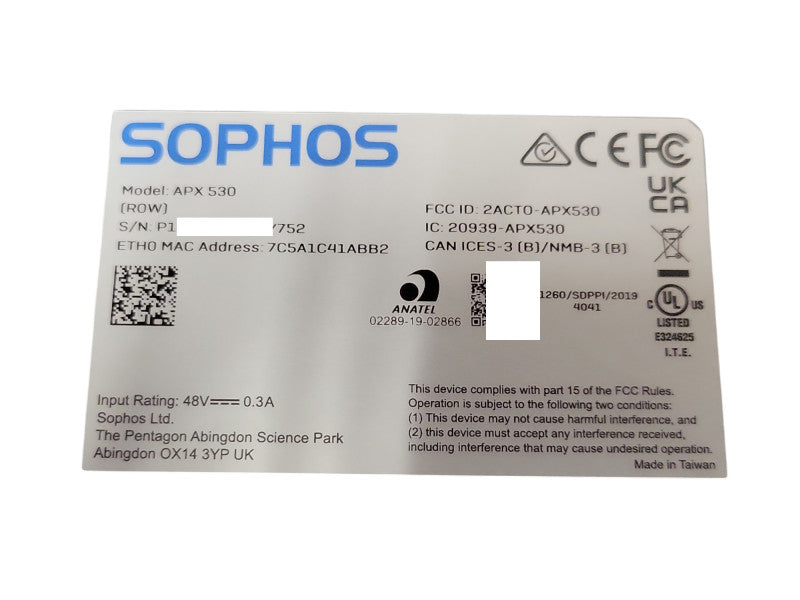 Sophos APX 530 Wireless Access Point READ _