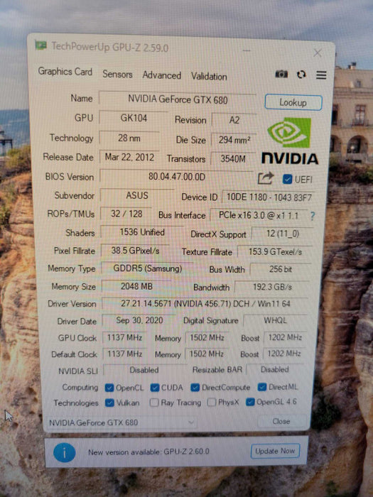 ASUS NVIDIA GTX 680 2GB PCIE %