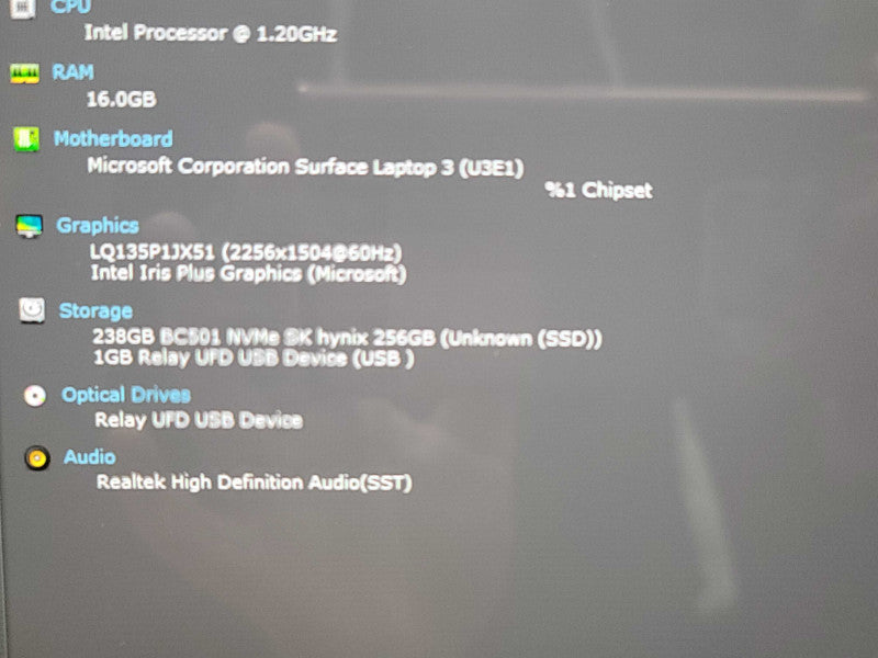 Microsoft Surface Laptop 3 | i5-1035G7| 16GB RAM| 256GB SSD BIOS LOCK READ  β Lap200
