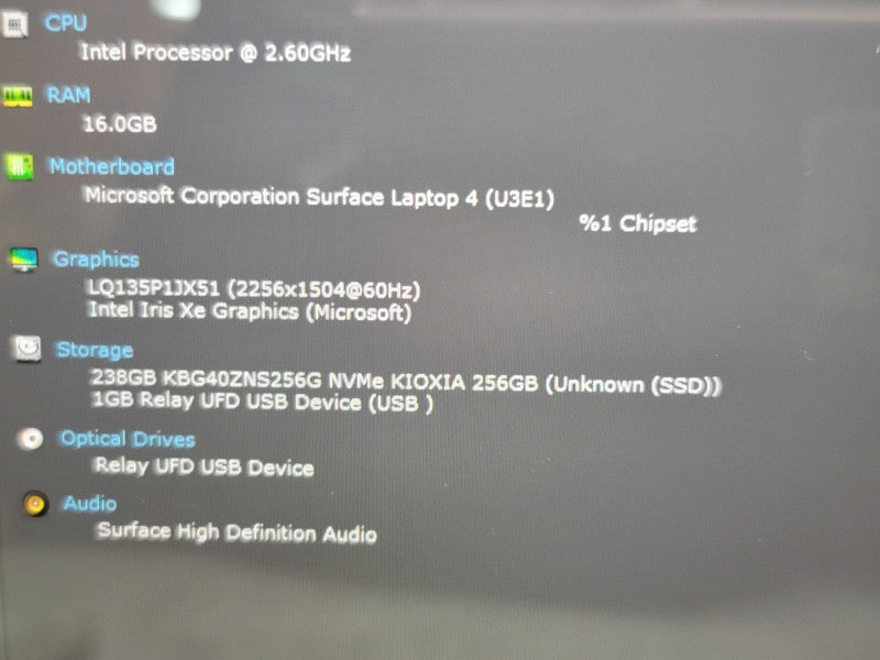 Microsoft Surface Laptop 4 1951| i5-1145G7| 16GB RAM| 256GB NVMe β Lap200
