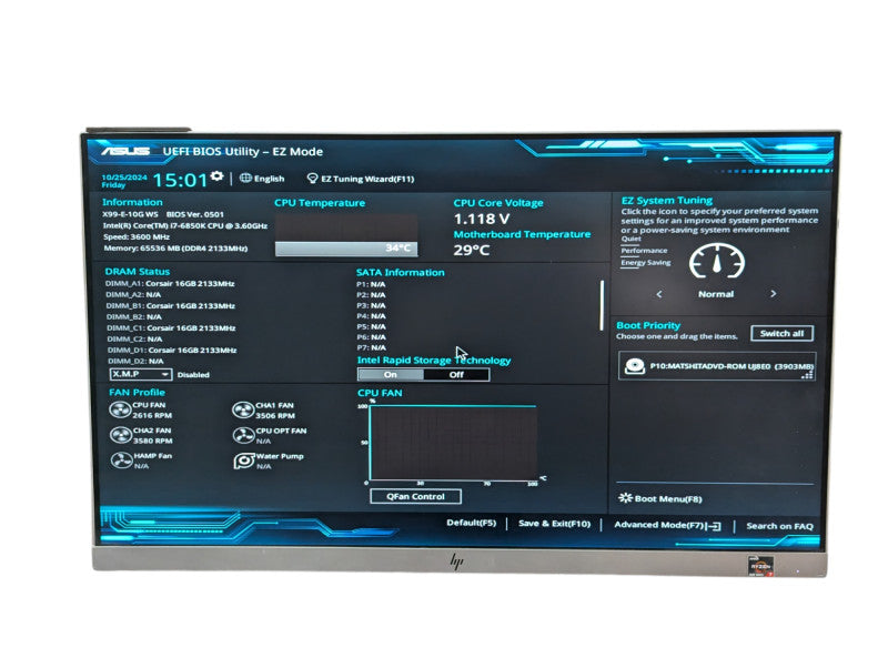 Custom Rack PC ASUS X99-E-10G WS Intel Core i7-6850K @ 3.60Ghz 64GB RAM  -