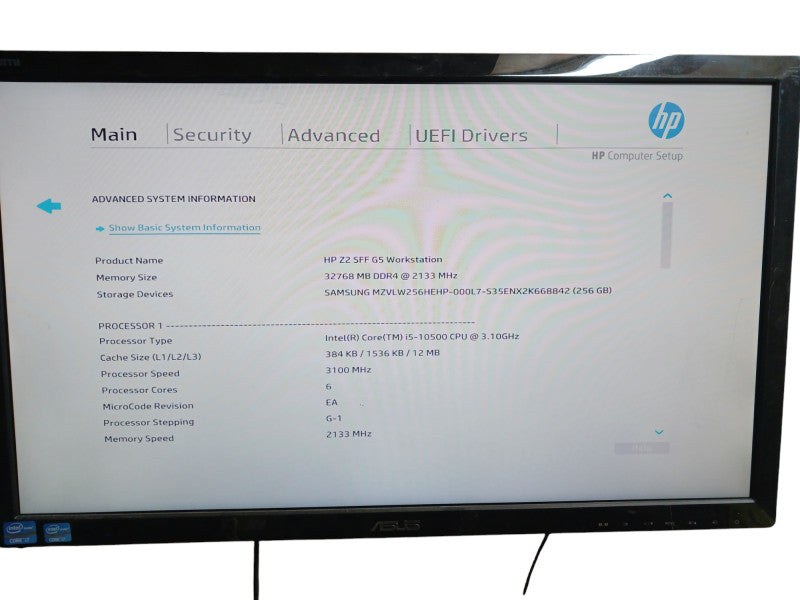 HP Z2 SFF G5 Workstation SFF i5-10600 32GB RAM 256GB nVME
