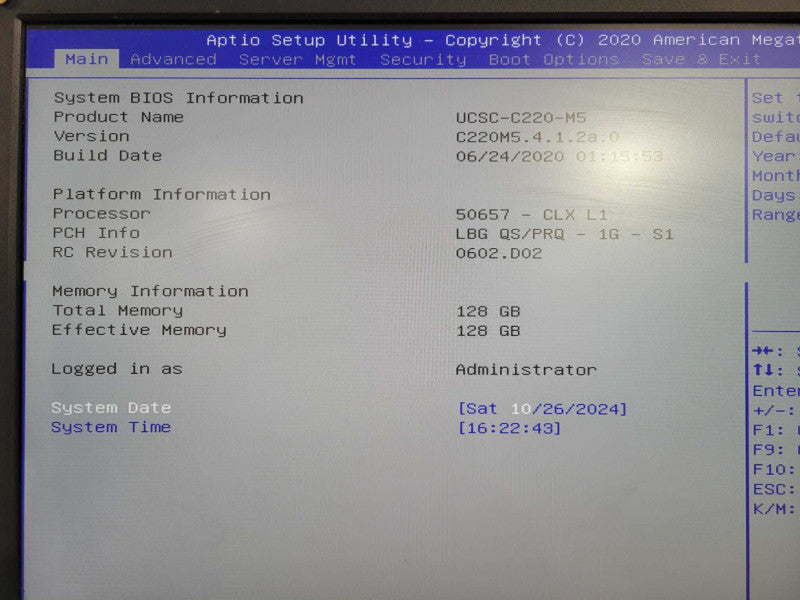 Cisco UCSC-C220-M5 1U, 1x Xeon silver 4215 2.5GHz, 128GB DDR4 2x PSU !