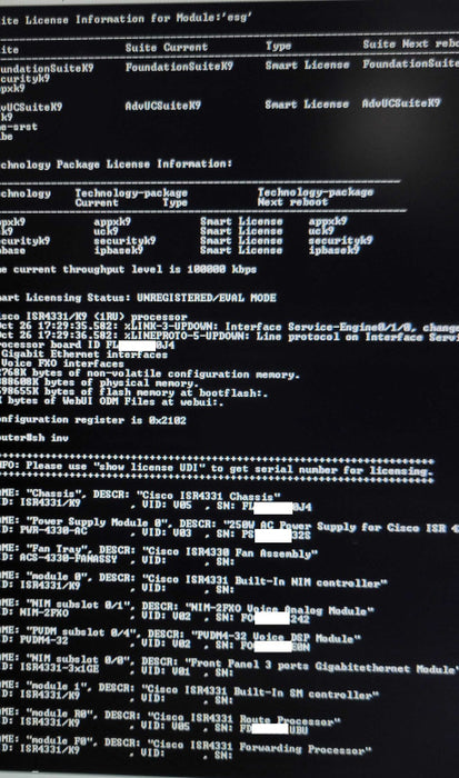 Cisco 4300 Series ISR4331/K9 ISR 4331 Services Router W/ NIM-2FXO _