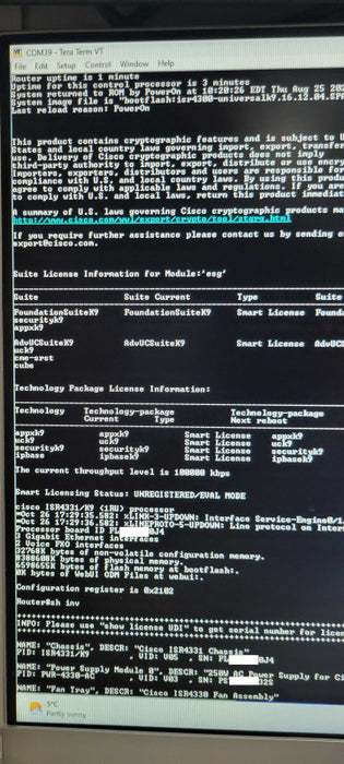 Cisco 4300 Series ISR4331/K9 ISR 4331 Services Router W/ NIM-2FXO _