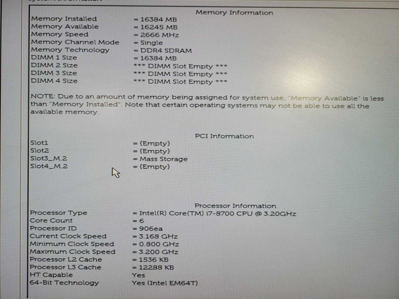 Dell Optiplex 7060 MT Intel Core i7 - 8700 CPU @ 3.20GHz 16GB DDR4 256GB NVMe !
