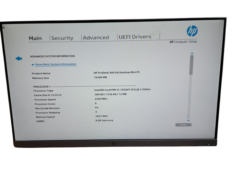 HP ProDesk 400 G6 Mini PC  i5 - 10500T CPU @ 2.30GHz 16GB DDR4 Ram θ