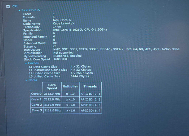 Lenovo ThinkPad T490 Intel i5-10210U@1.6GHz 16GB DDR4 RAM 256GB NVMe SSD READ  Lap200
