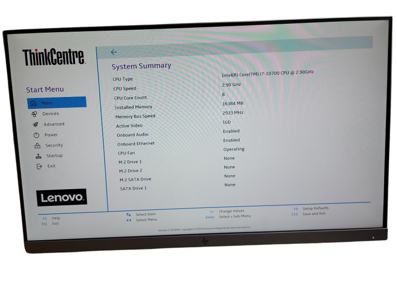 Lenovo ThinkCentre M90q Mini Core i7 - 10700 CPU @  2.90GH 16GB DDR4 Ram θ