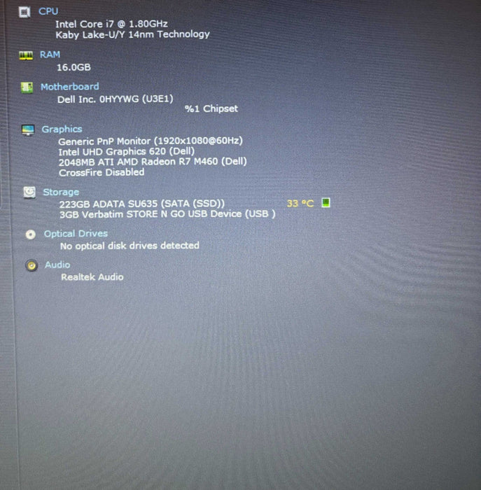 Dell Latitude 3590 i7-8550U@1.8GHz Radeon R7 M460 2GB GPU 16GB RAM 240GB SSD  Lap200