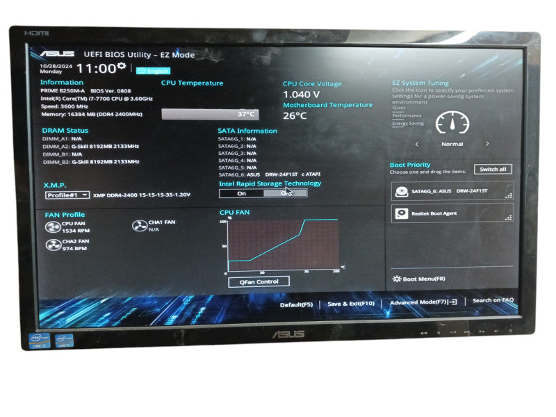 Corsair Gaming Desktop i7-7700 Asus PRIME B250M-A 16GB DDR4 GTX 1060