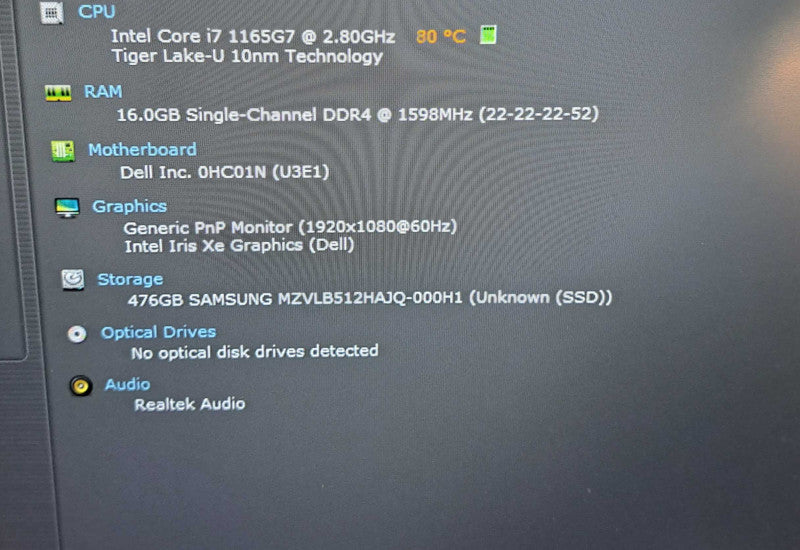 Dell Latitude 5420 | i7-1165G7 @ 2.80GHz, 16GB DDR4, 512GB NVMe *READ*  Lap200