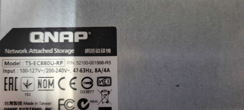 QNAP TS-EC880U-RP NAS Network Attached Storage, 8x 3TB HDDs _