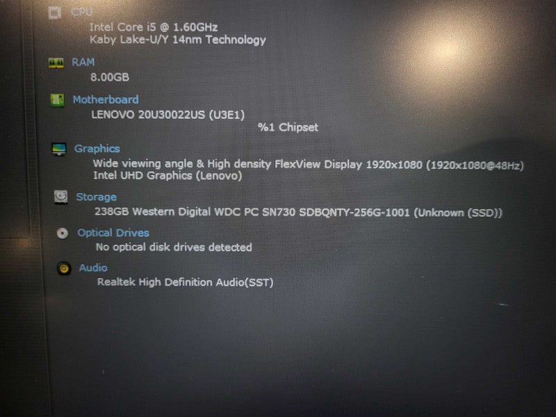 Lenovo ThinkPad L15 Gen1 i5- 10210U 8GB RAM 256GB NVme READ $ Lap200