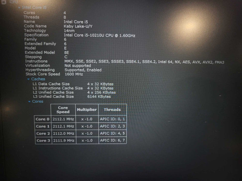 Lenovo ThinkPad L15 Gen1 i5- 10210U 8GB RAM 256GB NVme READ $ Lap200
