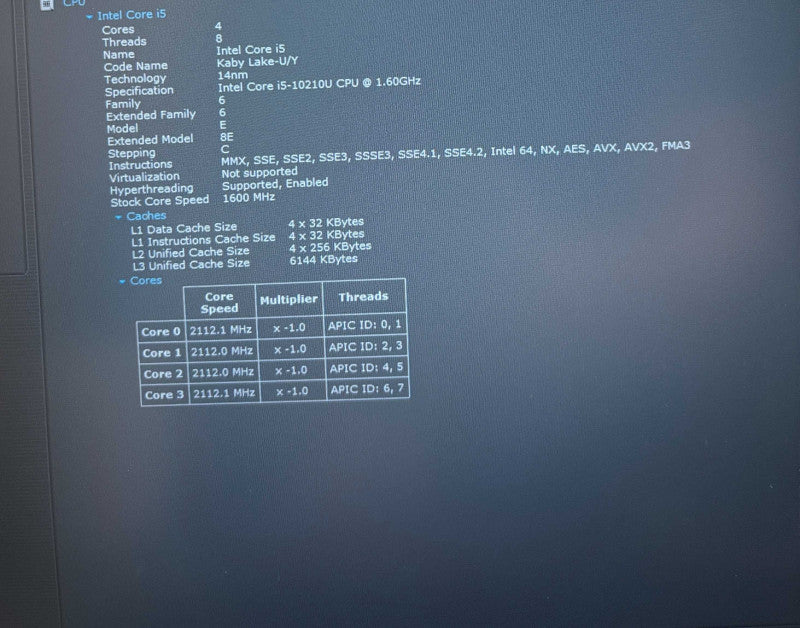 Lenovo ThinkPad E15 i5-10210U@1.6GHz 16GB RAM 256SSD LCD Stains READ!  Lap200