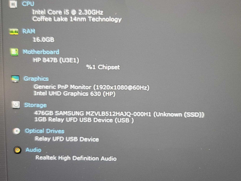 HP ZBook 15V G5| i5-8300H | 16GB DDR4| 512GB M.2 SSD NO AC ADAPTER β Lap200