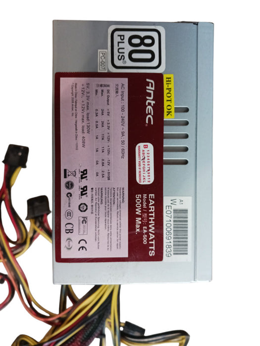 Antec EarthWatts EA-500 500W ATX 80 Plus Desktop Power Supply