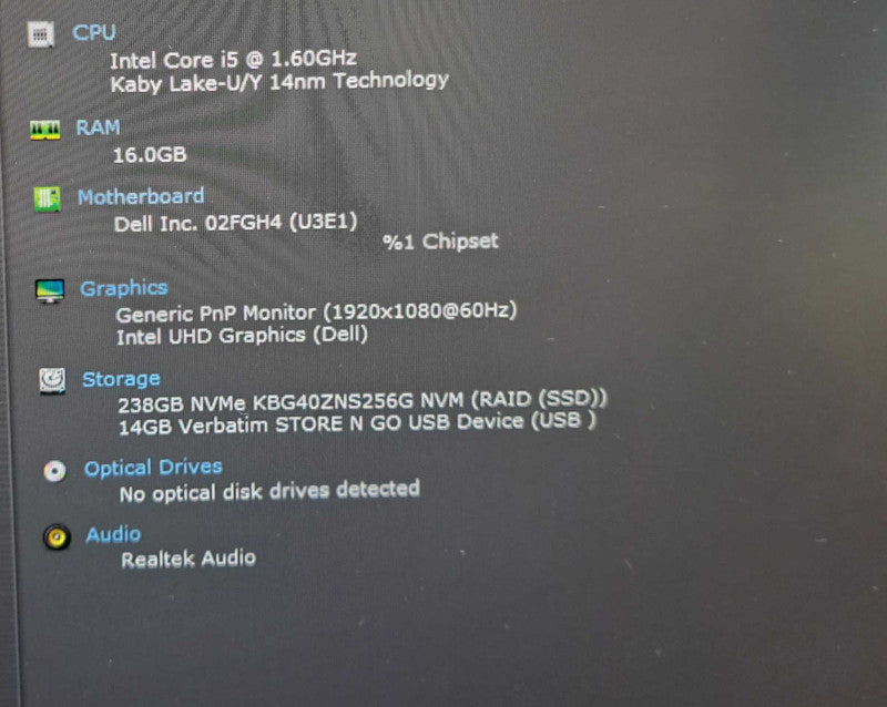 Dell Latitude 5410 | i5-10210U @1.60GHz, 16GB DDR4, 256GB NVMe  Lap200