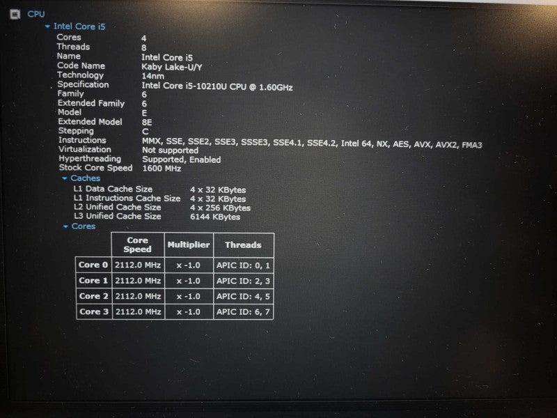 Lenovo ThinkPad T14 Gen 1 i5-10210U 8GB RAM 500GB SSD $ Lap200