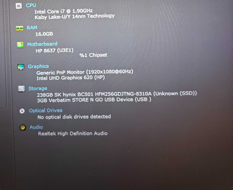 HP EliteBook x360 1030 G4 TOUCH i7-8665U@1.9GHz 16GB RAM 256GB SSD  Lap200