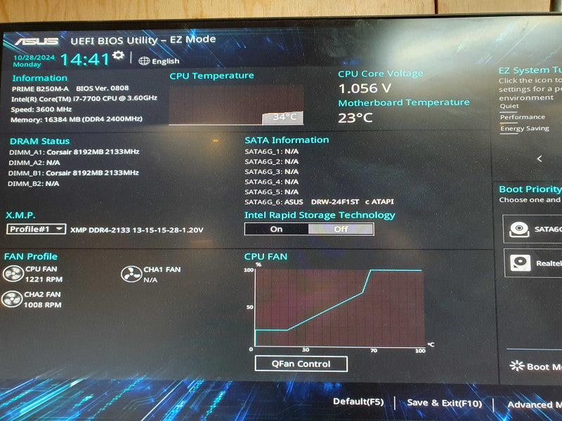 Custom Gaming Desktop i7-7700 Asus Prime B250M-A 16GB DDR4 GTX 1060 650W PSU