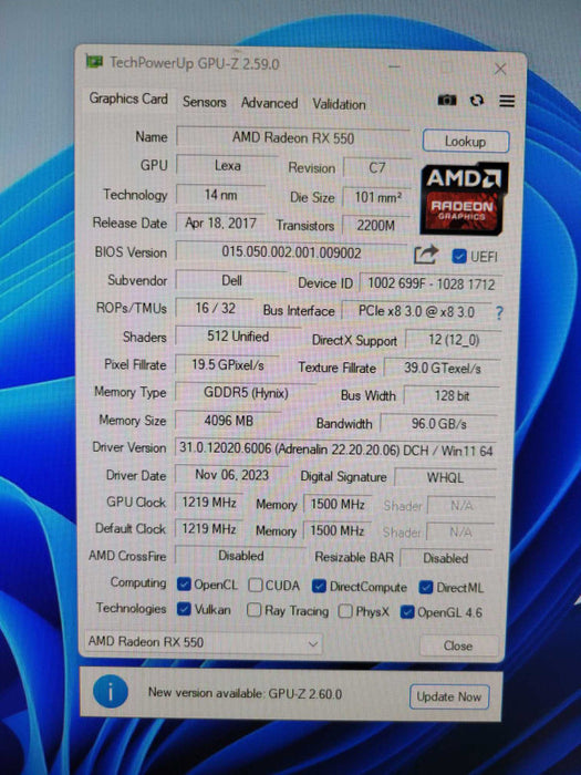 AMD RX 550 4GB PCIE Q%