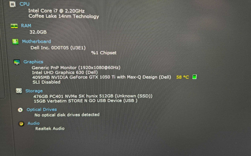 Dell XPS 15 9570 15.6" | i7-8750H @2.20GHz, 32GB DDR4, GTX 1050Ti, 512GB NVMe  Lap200